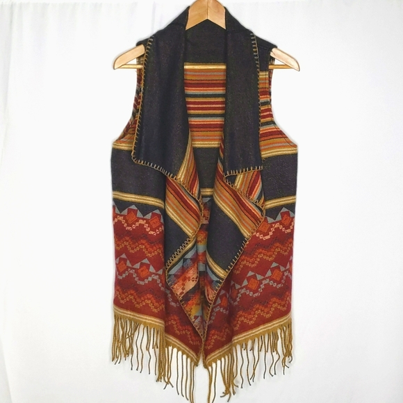 PAPARAZZI BY BIZ Boho Fringe Open Front Vest ~ NWT - Picture 4 of 5